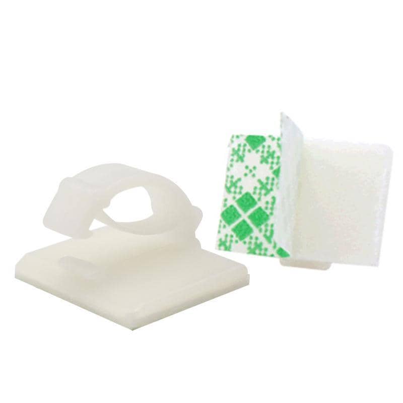 Self-Adhesive Cable Clips Wire Tie Holder, Pack of 100 - White