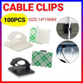 Self-Adhesive Cable Clips Wire Tie Holder, Pack of 100 - White - view 2