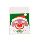 Self Adhesive Christmas Cellophane Treat Bags, Style 02 - Pack of 100