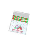 Self Adhesive Christmas Cellophane Treat Bags, Style 03 - Pack of 100