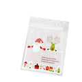 Self Adhesive Christmas Cellophane Treat Bags, Style 04 - Pack of 100