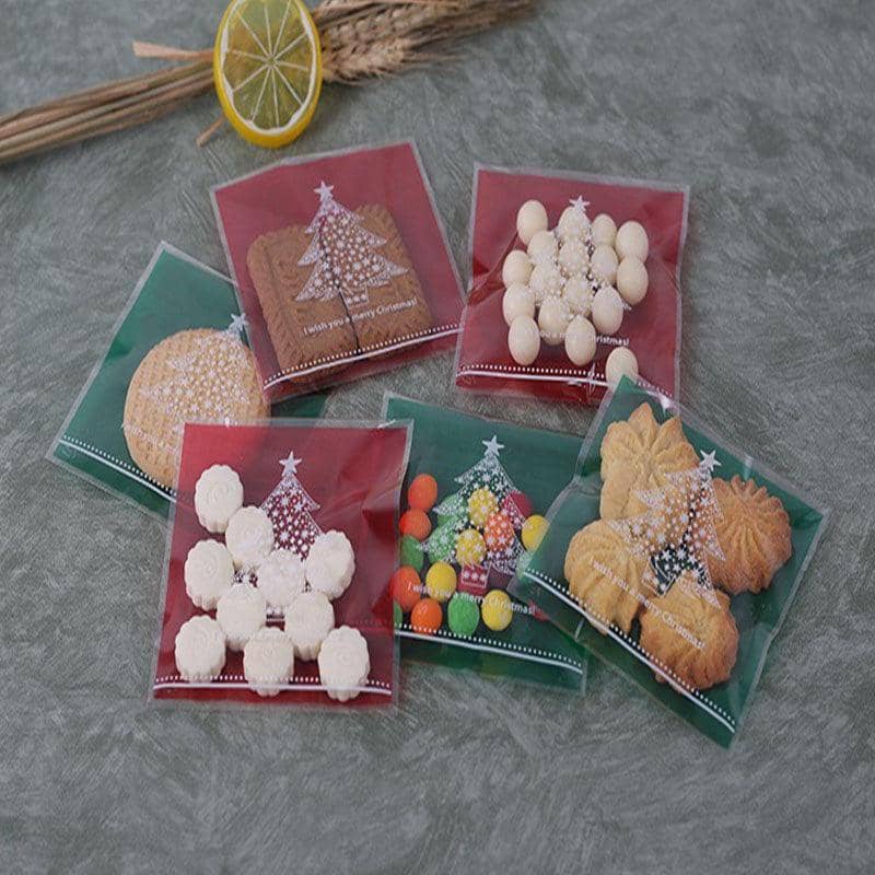Self Adhesive Christmas Cellophane Treat Bags, Style 11 - Pack of 100 - view 4