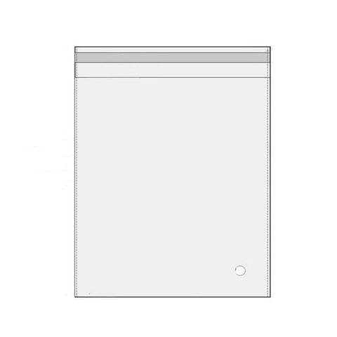 Self-Adhesive Clear OPP Cellophane Bags with Air Hole - 28 x 38 cm with 4 cm Flap, Pack of 100