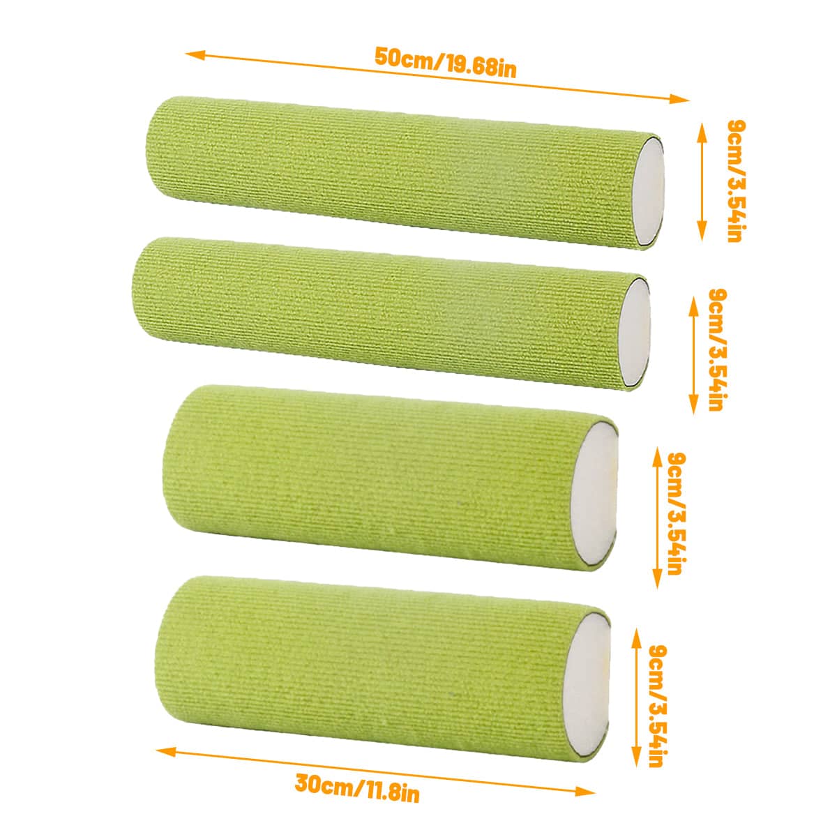 Self-Adhesive Cylindrical Cat Scratcher Pads for Cat Tree Post - Dark Grey, Pack of 4 - view 4