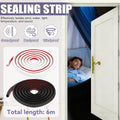 Self Adhesive Door and Window Seal Strip 6 m Windproof Soundproof Dustproof - Black - view 2