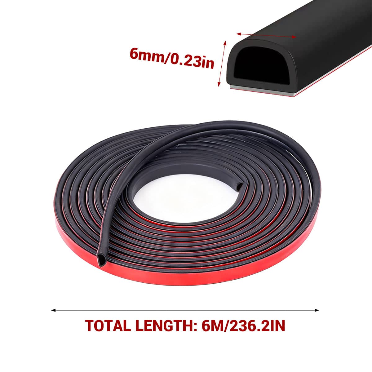 Self Adhesive Door and Window Sealing Strip, 6 m for Soundproof, Dustproof and Windproof Use - view 3