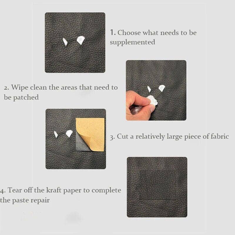 Self Adhesive Faux Leather Repair Patches, 20 x 30 cm, Pack of 2 - Red Brown - view 5