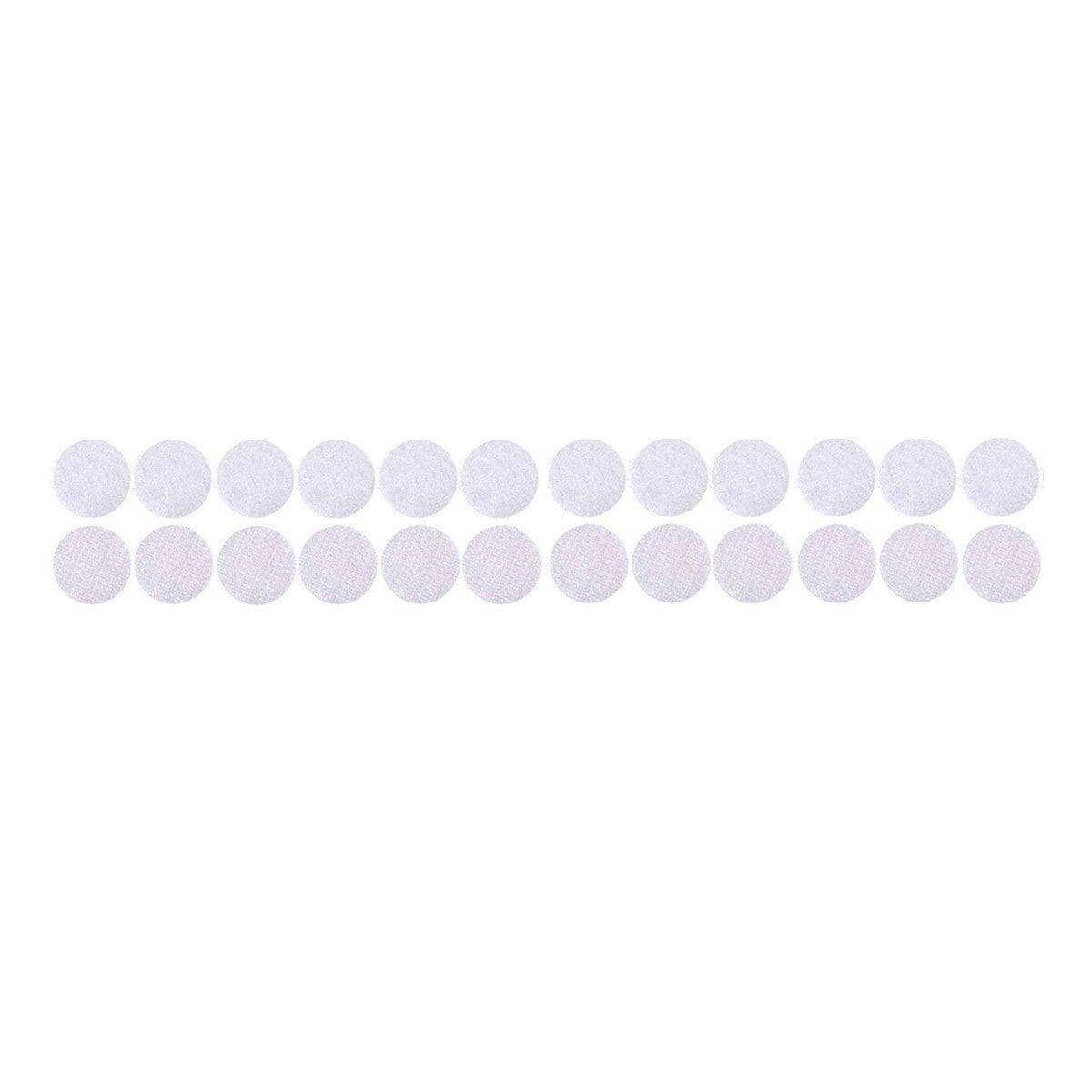 Self-Adhesive Hook and Loop Dots - White, 15mm, Pack of 102 Pairs