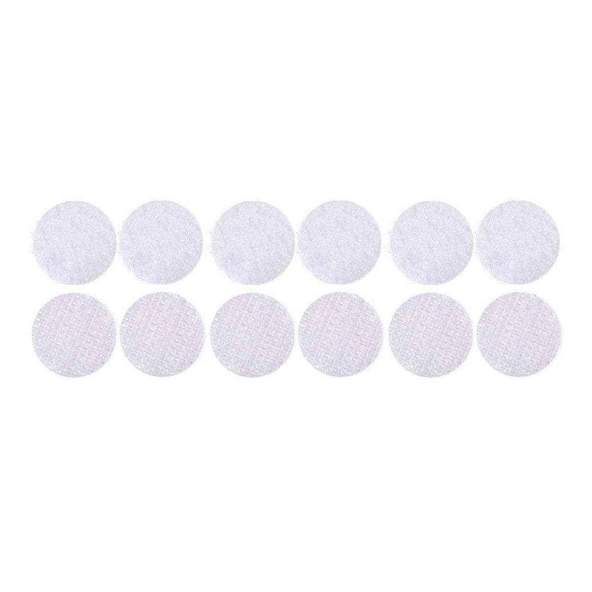 Self-Adhesive Hook and Loop Dots - White, 30mm, Pack of 9 Pairs
