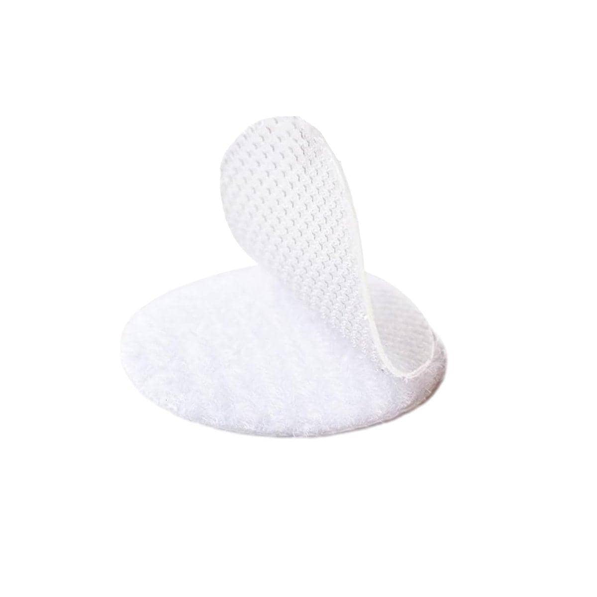 Self-Adhesive Hook and Loop Dots - White, 50mm, Pack of 4 Pairs