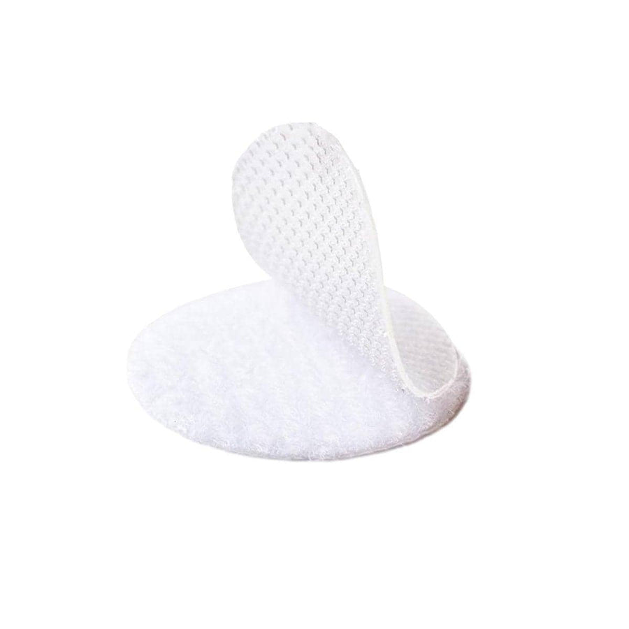 Self-Adhesive Hook and Loop Dots - White, 50mm, Pack of 4 Pairs