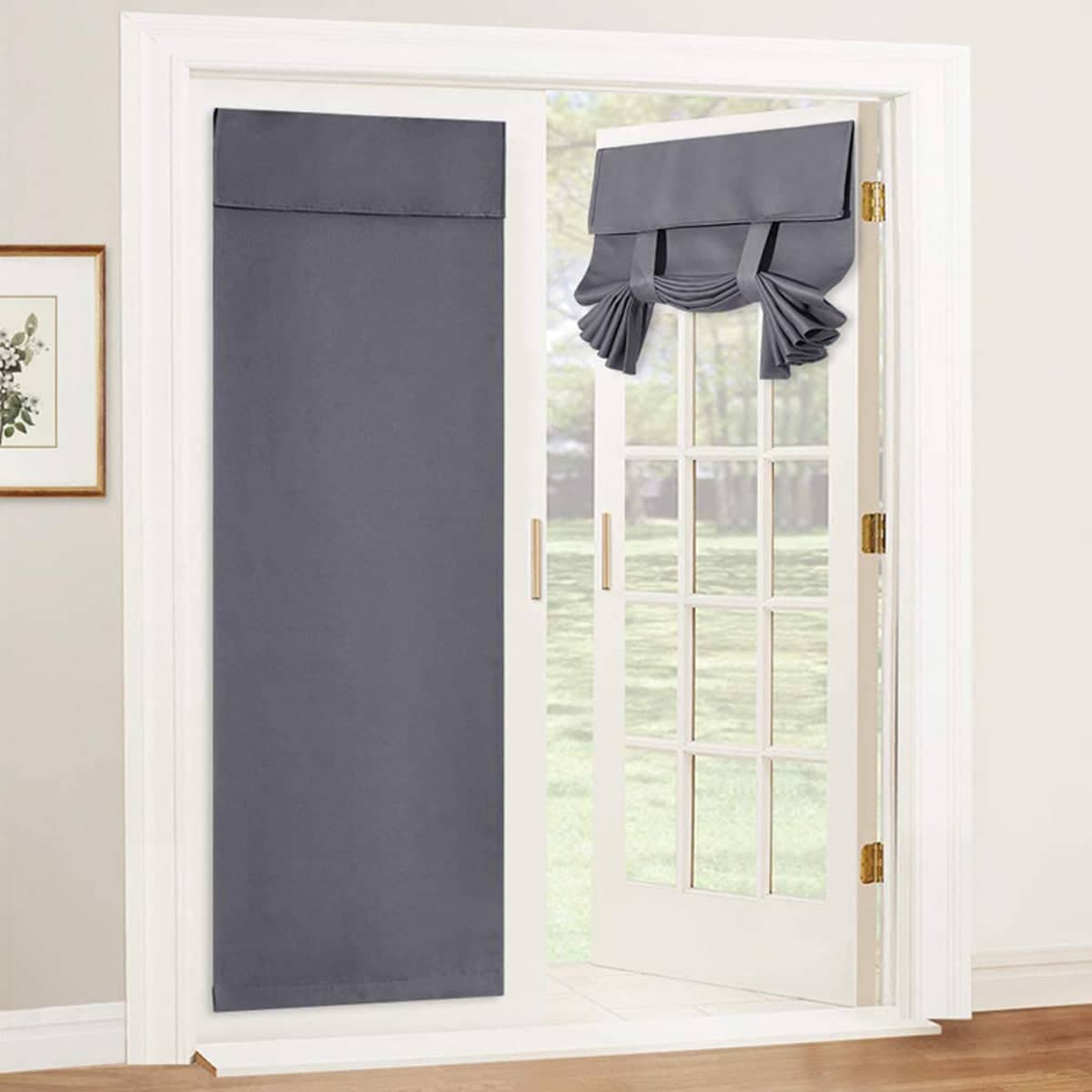 Self-Adhesive Light Blocking Door Curtain 173 x 66 cm - Beige - view 5