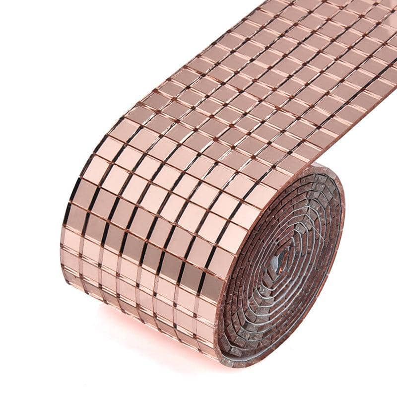 Self-Adhesive Mini Mosaic Mirror Tiles, 1,464 Pieces - Rose Gold