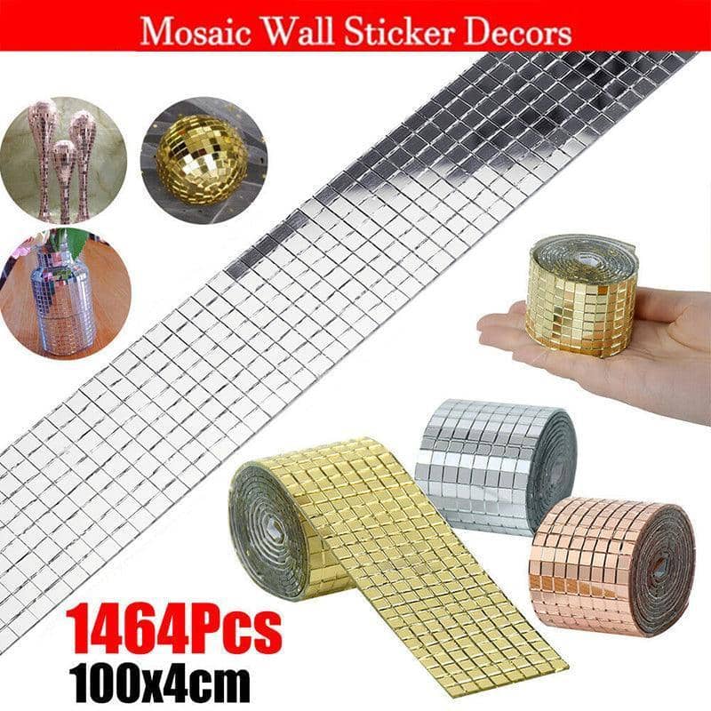 Self-Adhesive Mini Mosaic Mirror Tiles, 1,464 Pieces - Rose Gold - view 2