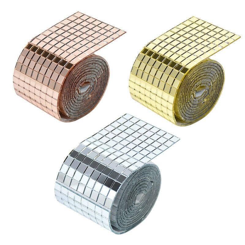 Self-Adhesive Mini Mosaic Mirror Tiles, 1,464 Pieces - Rose Gold - view 3