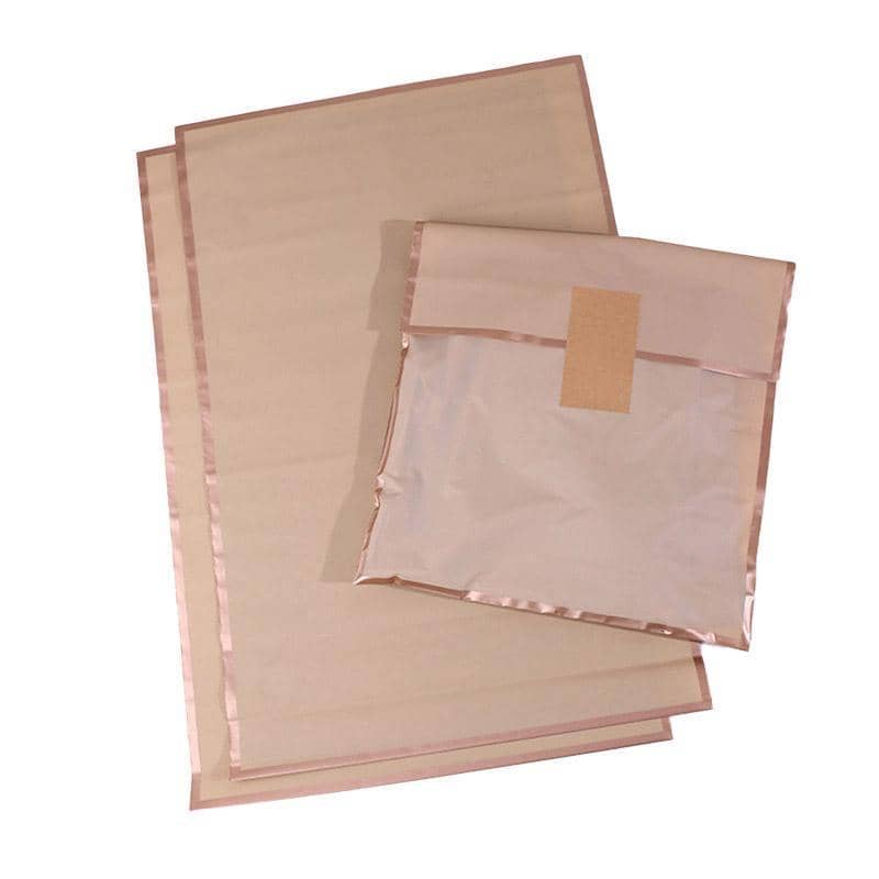 Self-Adhesive Plastic Clothing Bags 28 x 40 cm, Pack of 50 - Khaki