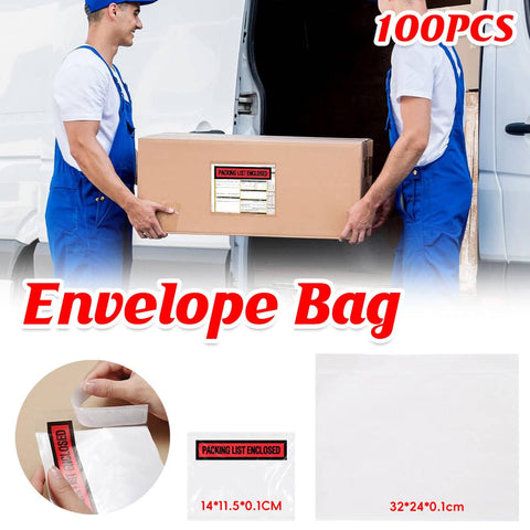 Self Adhesive Plastic Mailing Envelopes, Pack of 100 - 32 x 24 cm - view 2