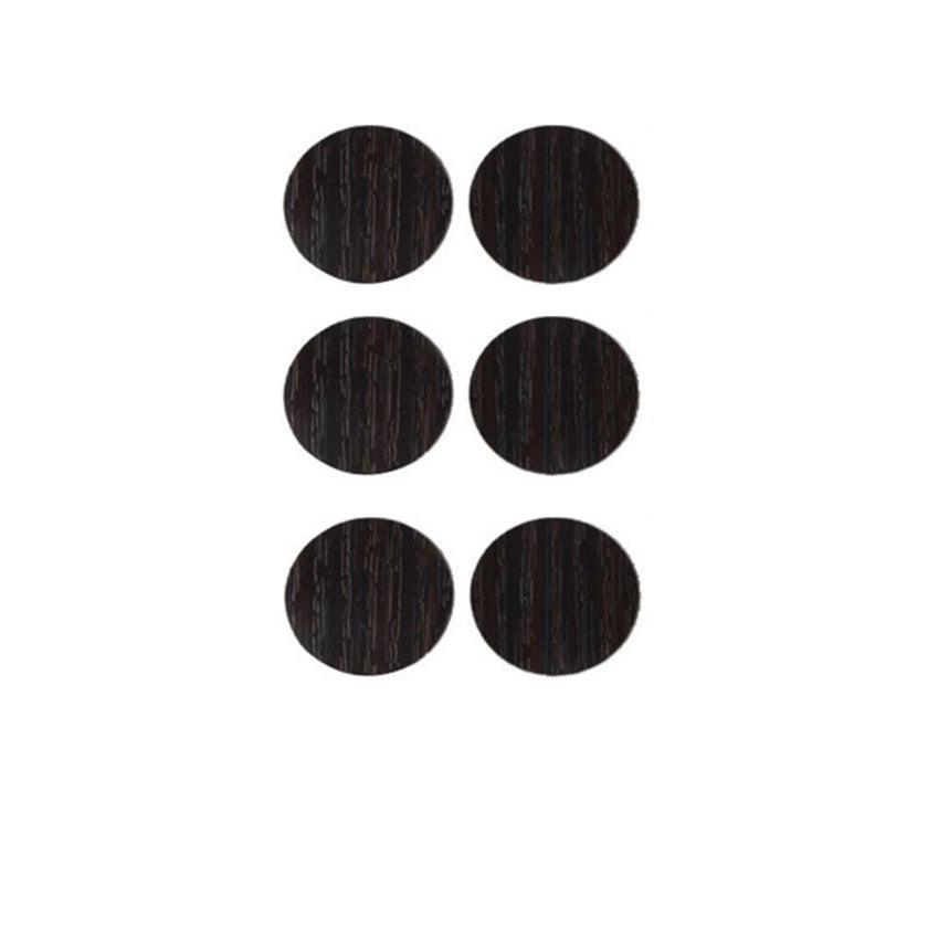 Self-Adhesive Screw Cover Caps, 20 mm, Pack of 54 - Dark Brown Woodgrain