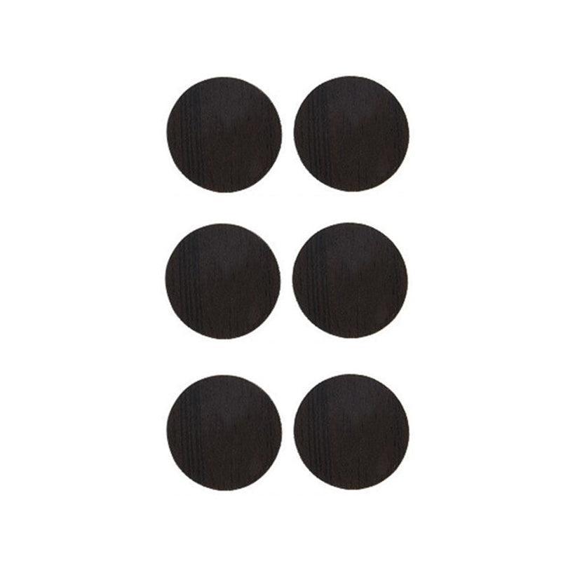 Self-Adhesive Screw Cover Caps, 20 mm, Pack of 54 - Very Dark Brown, Fine Grain