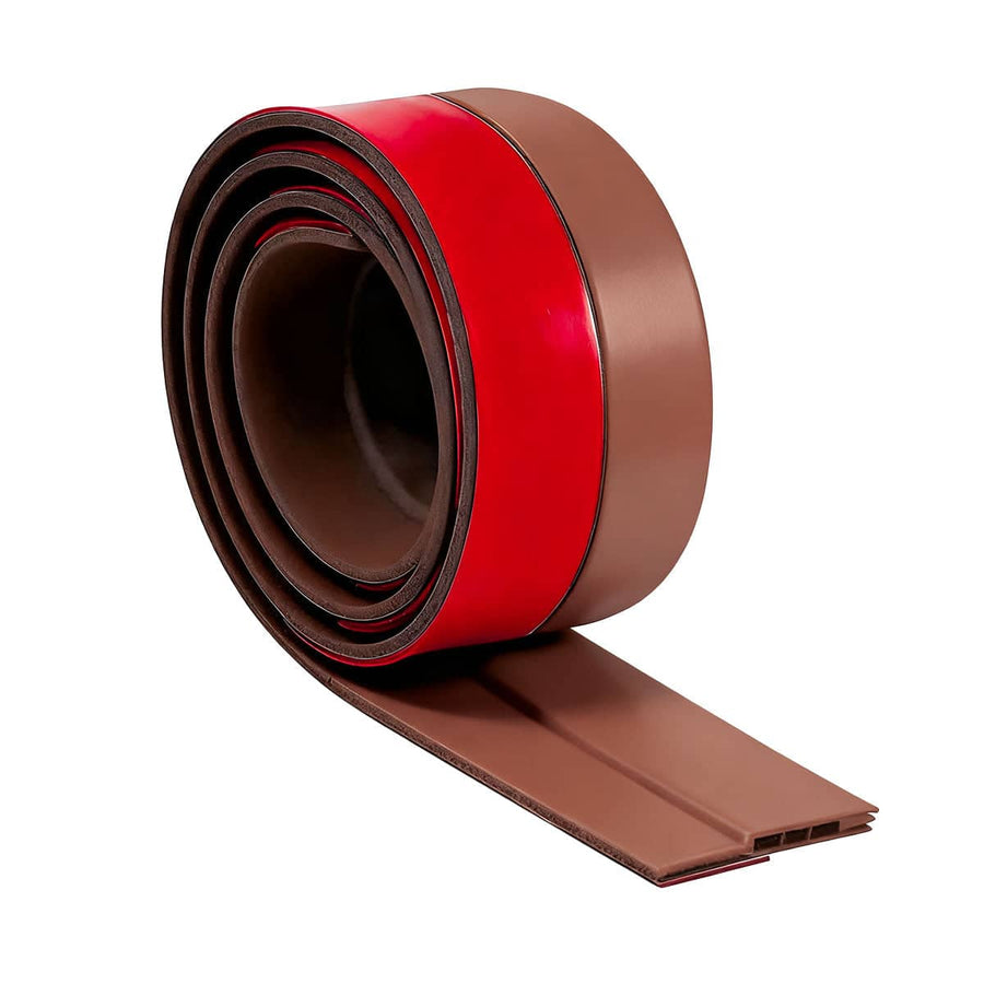 Self Adhesive Silicone Door Seal Strip, 6 m Weather Stripping - Brown