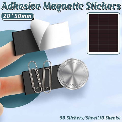 Self Adhesive Soft Magnetic Patches - 2 x 5cm, 10 Sheets (300 Pieces)