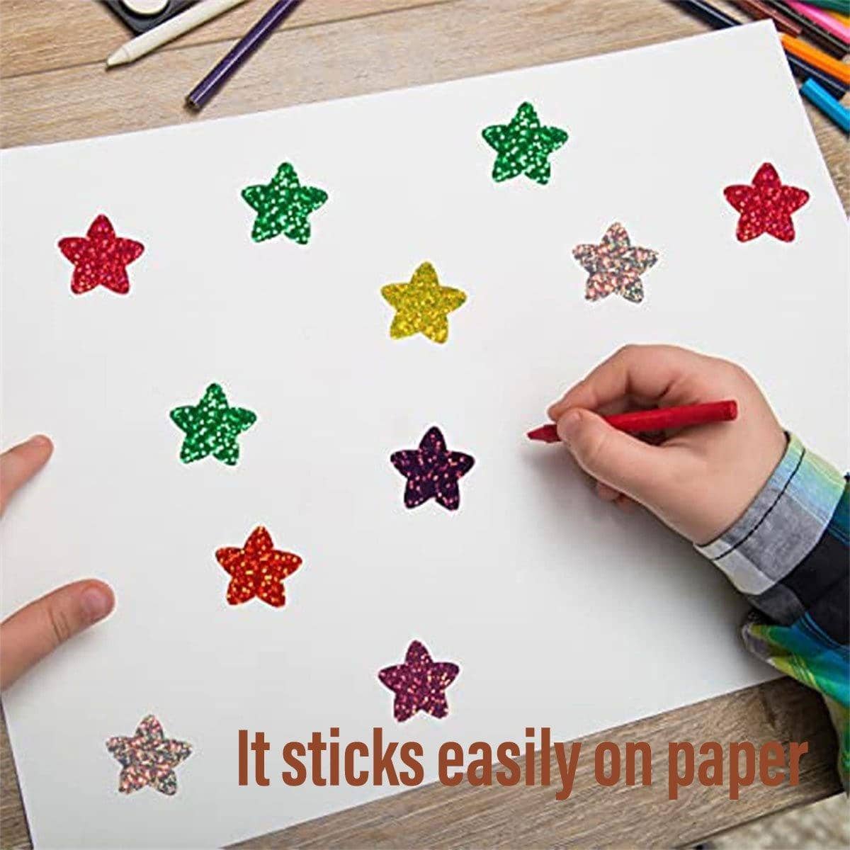 Self-Adhesive Star and Heart Glitter Reward Chart Stickers, Pack of 10 Rolls - view 4