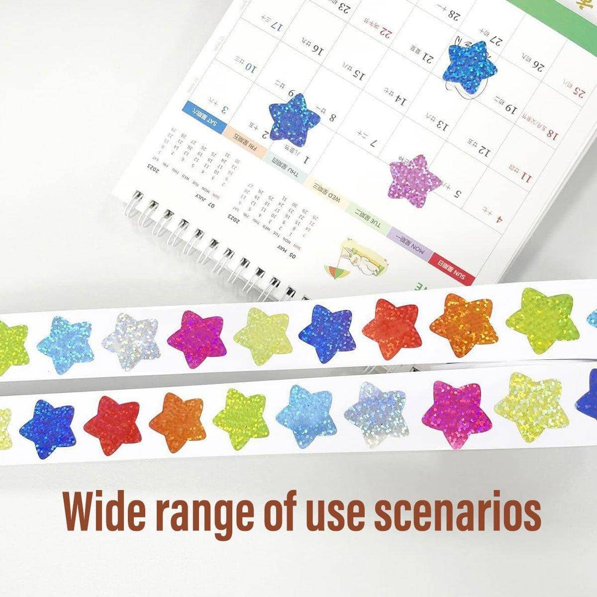 Self-Adhesive Star and Heart Glitter Reward Chart Stickers, Pack of 10 Rolls - view 5