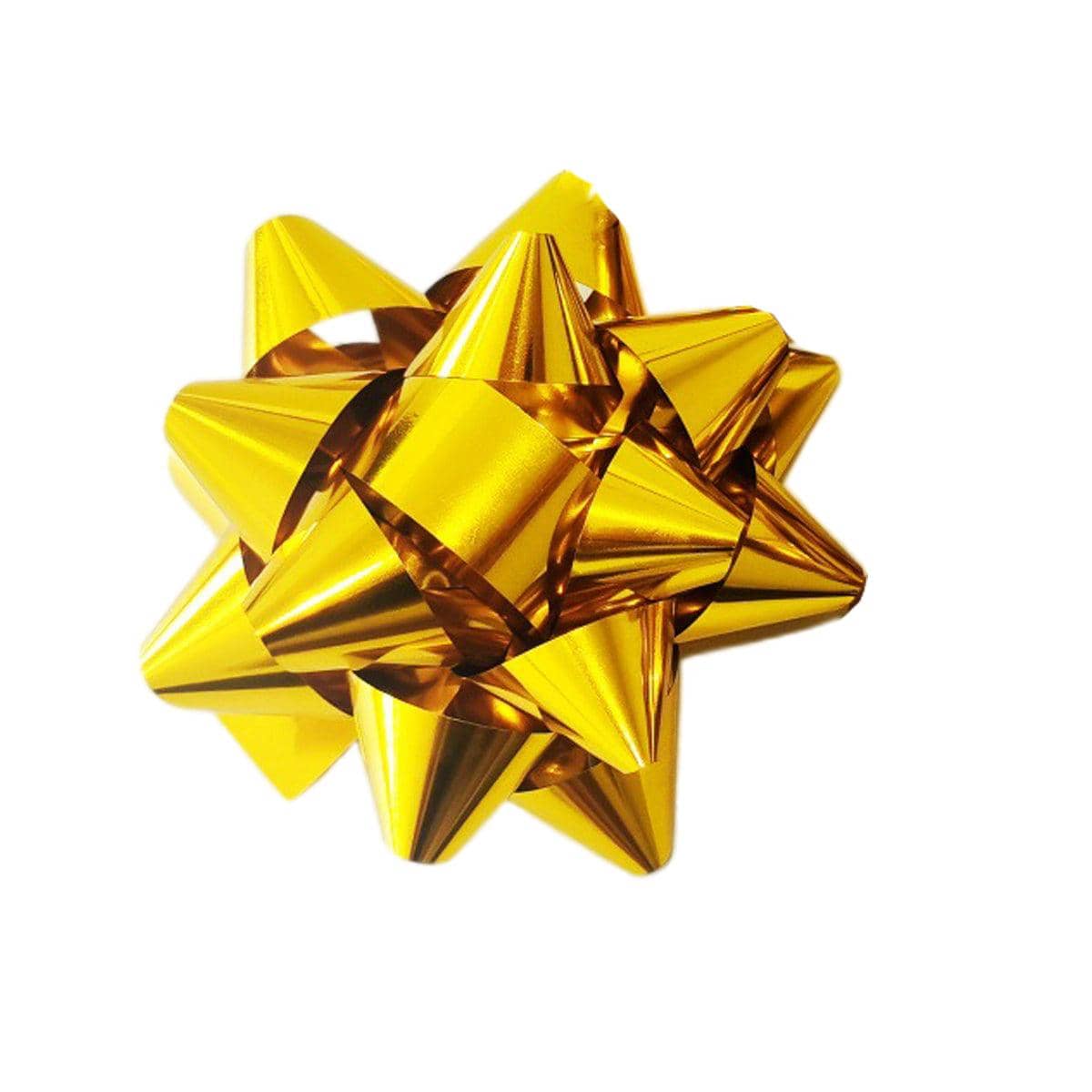 Self-Adhesive Star Ribbon Bows for Gift Wrapping, Pack of 100 - Gold