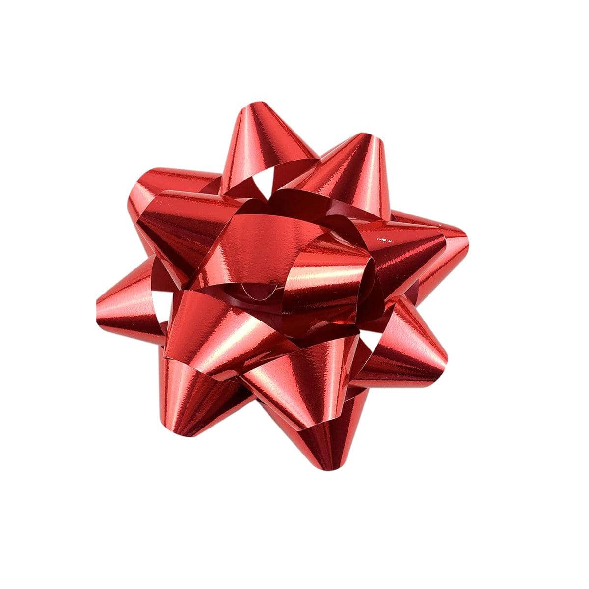 Self-Adhesive Star Ribbon Bows for Gift Wrapping, Pack of 100 - Red
