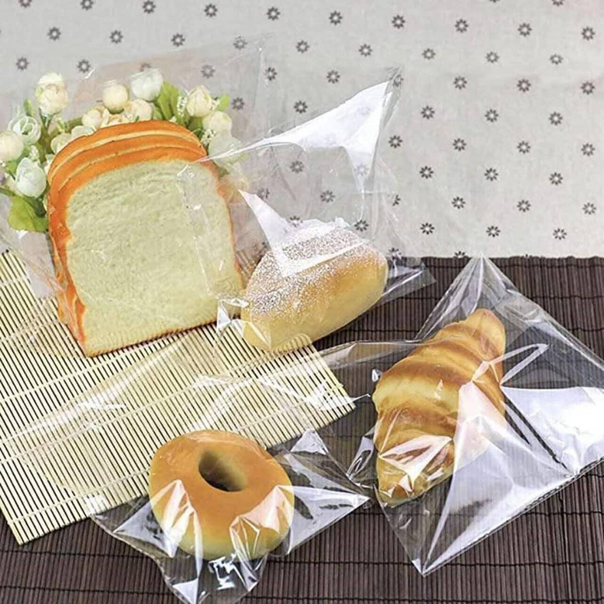 Self Adhesive Translucent Cellophane Candy Bags - Pack of 100, 14 x 14 cm - view 5