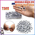 Self-Adhesive Wiggly Googly Eyes for Craft, Moveable Black Eyes, 730 Pieces