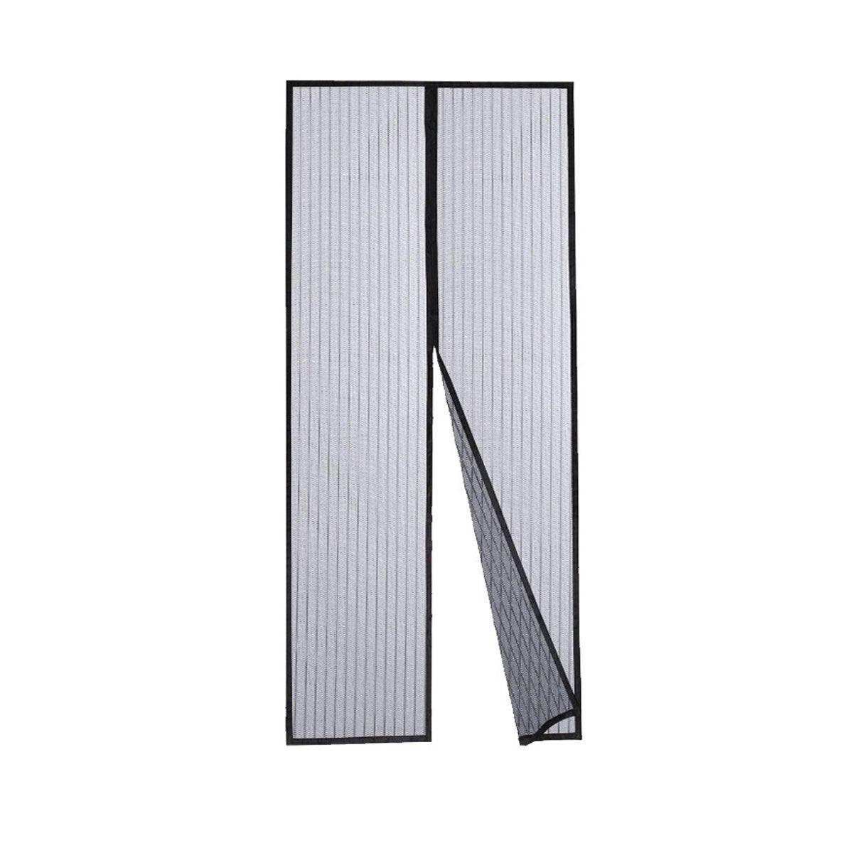 Self-Closing Mesh Door Curtain in Black - 100 x 210 cm