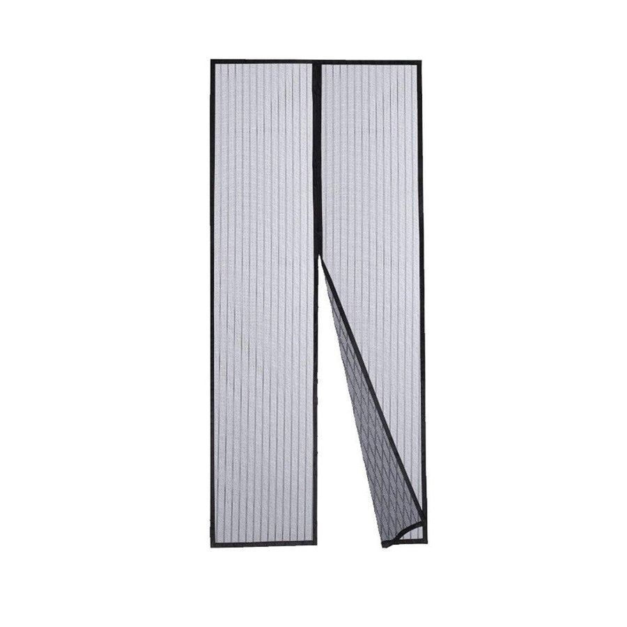 Self-Closing Mesh Door Curtain in Black - 100 x 210 cm