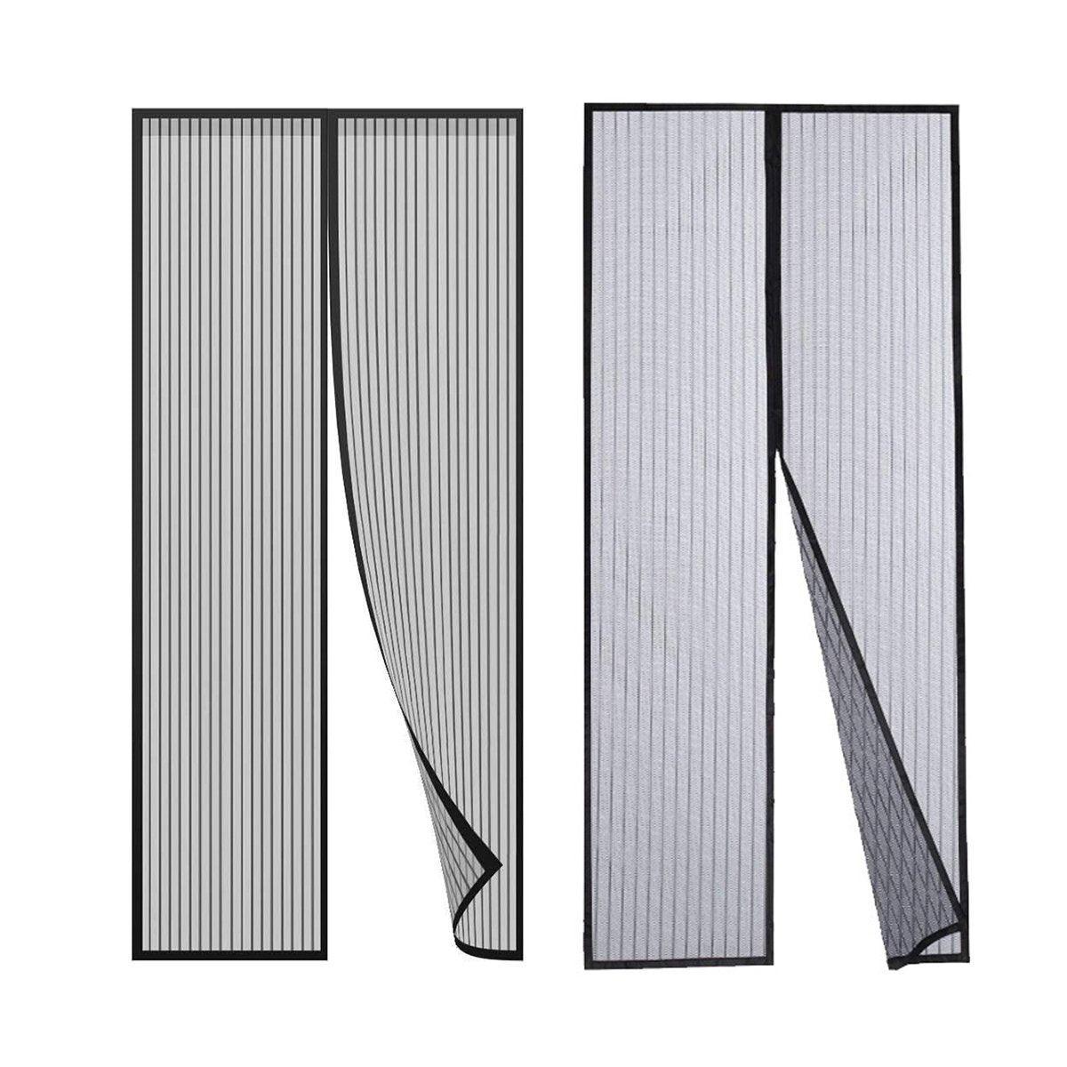 Self-Closing Mesh Door Curtain in Black - 100 x 210 cm - view 3