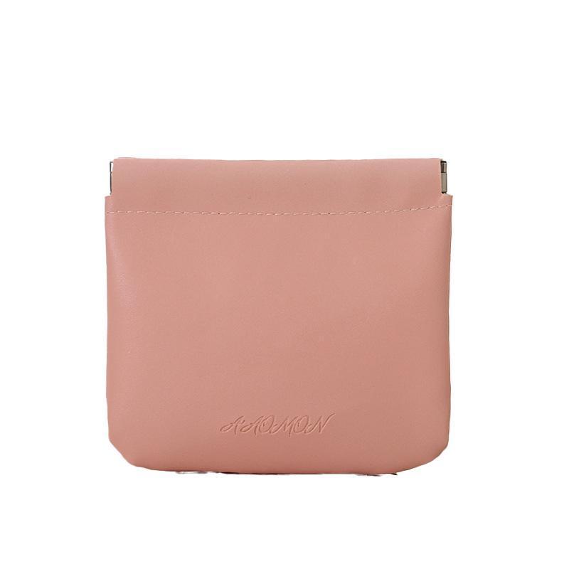 Self-Closing Pocket Cosmetic Bag - Dusty Pink, Large (11 x 12 cm)