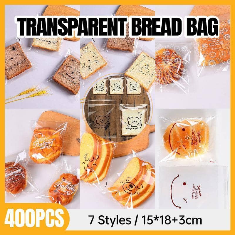 Self Sealing Bread Bags, Transparent, Pack of 400 - Handmade Print - view 2