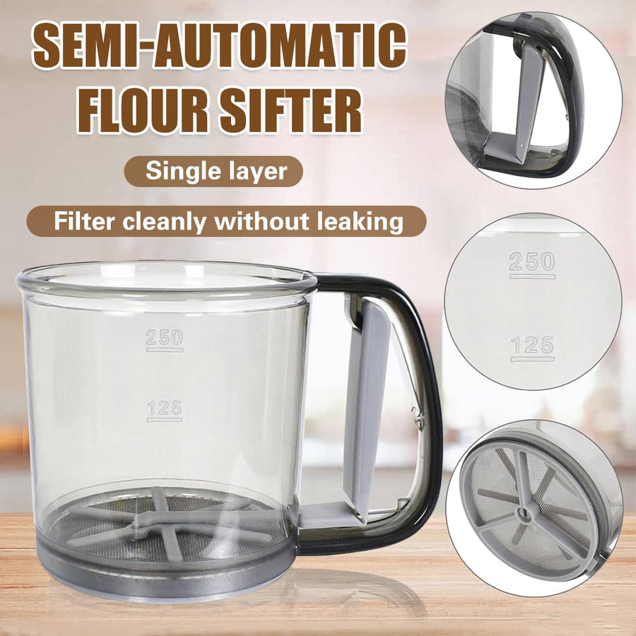 Semi-Automatic Hand-Held Flour Sifter and Baking Powder Sieve
