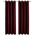 Semi Blackout Curtains, Pack of 2 - Burgundy, 132 x 160 cm