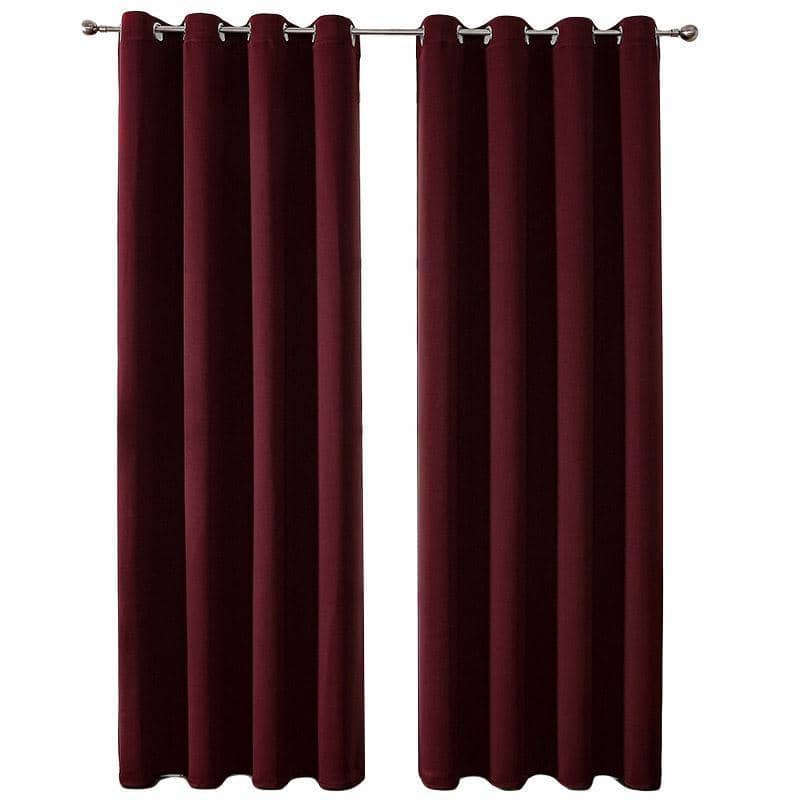 Semi Blackout Curtains, Pack of 2 - Burgundy, 132 x 160 cm