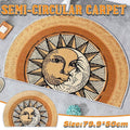 Semi Circular Non-Slip Door Mat - Sun and Moon, 75 x 50cm