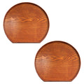 Semi Circular Solid Wood Serving Trays Set of 2 36 cm Brown - view 2