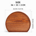 Semi Circular Solid Wood Serving Trays Set of 2 36 cm Brown - view 3