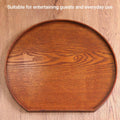 Semi Circular Solid Wood Serving Trays Set of 2 36 cm Brown - view 4