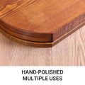 Semi Circular Solid Wood Serving Trays Set of 2 36 cm Brown - view 5
