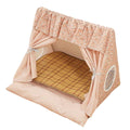 Semi-Closed Cat Tent Pet Bed with Washable Cover - Pink