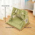 Semi-Closed Cat Tent Pet Bed with Washable Cover - Pink - view 4