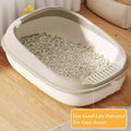 Semi-Enclosed Cat Litter Box, Large Detachable Washable Toilet with High Fence - view 5
