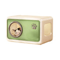 Semi-Enclosed Indoor Cat House with Round Porthole, 46.5 x 30.5 x 30 cm - Green