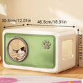 Semi-Enclosed Indoor Cat House with Round Porthole, 46.5 x 30.5 x 30 cm - Green - view 4