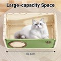 Semi-Enclosed Indoor Cat House with Round Porthole, 46.5 x 30.5 x 30 cm - Green - view 5